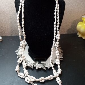 EXQUISITE Boho Hawaiian Conch Cluster 15" Drop Double Stranded Necklace